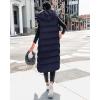 imageBTFBM Long Puffer Vest Women Quilted Hooded Button Down Zip Up Sleeveless Vests Outerwear Padded Jacket Fall Winter CoatNavy