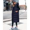 imageBTFBM Long Puffer Vest Women Quilted Hooded Button Down Zip Up Sleeveless Vests Outerwear Padded Jacket Fall Winter CoatNavy