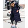 imageBTFBM Long Puffer Vest Women Quilted Hooded Button Down Zip Up Sleeveless Vests Outerwear Padded Jacket Fall Winter CoatNavy
