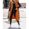 imageBTFBM Long Puffer Vest Women Quilted Hooded Button Down Zip Up Sleeveless Vests Outerwear Padded Jacket Fall Winter CoatOrange
