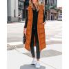 imageBTFBM Long Puffer Vest Women Quilted Hooded Button Down Zip Up Sleeveless Vests Outerwear Padded Jacket Fall Winter CoatOrange