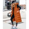 imageBTFBM Long Puffer Vest Women Quilted Hooded Button Down Zip Up Sleeveless Vests Outerwear Padded Jacket Fall Winter CoatOrange