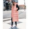 imageBTFBM Long Puffer Vest Women Quilted Hooded Button Down Zip Up Sleeveless Vests Outerwear Padded Jacket Fall Winter CoatPink