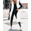 imageBTFBM Long Puffer Vest Women Quilted Hooded Button Down Zip Up Sleeveless Vests Outerwear Padded Jacket Fall Winter CoatWhite