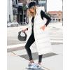 imageBTFBM Long Puffer Vest Women Quilted Hooded Button Down Zip Up Sleeveless Vests Outerwear Padded Jacket Fall Winter CoatWhite