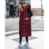 imageBTFBM Long Puffer Vest Women Quilted Hooded Button Down Zip Up Sleeveless Vests Outerwear Padded Jacket Fall Winter CoatWine Red