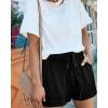 imageBTFBM Summer Shorts for Women 2025 Casual Elastic Waist Drawstring Lightweight Beach Lounge Short Pants PocketsBlack
