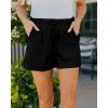 imageBTFBM Summer Shorts for Women 2025 Casual Elastic Waist Drawstring Lightweight Beach Lounge Short Pants PocketsBlack