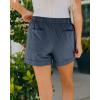 imageBTFBM Summer Shorts for Women 2025 Casual Elastic Waist Drawstring Lightweight Beach Lounge Short Pants PocketsBlue