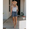 imageBTFBM Summer Shorts for Women 2025 Casual Elastic Waist Drawstring Lightweight Beach Lounge Short Pants PocketsBlue