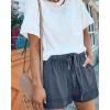 imageBTFBM Summer Shorts for Women 2025 Casual Elastic Waist Drawstring Lightweight Beach Lounge Short Pants PocketsBlue