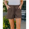 imageBTFBM Summer Shorts for Women 2025 Casual Elastic Waist Drawstring Lightweight Beach Lounge Short Pants PocketsSolid Brown
