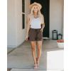 imageBTFBM Summer Shorts for Women 2025 Casual Elastic Waist Drawstring Lightweight Beach Lounge Short Pants PocketsSolid Brown