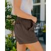 imageBTFBM Summer Shorts for Women 2025 Casual Elastic Waist Drawstring Lightweight Beach Lounge Short Pants PocketsSolid Brown