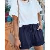 imageBTFBM Summer Shorts for Women 2025 Casual Elastic Waist Drawstring Lightweight Beach Lounge Short Pants PocketsSolid Dark Blue