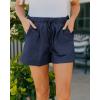 imageBTFBM Summer Shorts for Women 2025 Casual Elastic Waist Drawstring Lightweight Beach Lounge Short Pants PocketsSolid Dark Blue