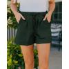 imageBTFBM Summer Shorts for Women 2025 Casual Elastic Waist Drawstring Lightweight Beach Lounge Short Pants PocketsSolid Dark Green