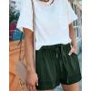 imageBTFBM Summer Shorts for Women 2025 Casual Elastic Waist Drawstring Lightweight Beach Lounge Short Pants PocketsSolid Dark Green