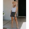 imageBTFBM Summer Shorts for Women 2025 Casual Elastic Waist Drawstring Lightweight Beach Lounge Short Pants PocketsSolid Dark Grey