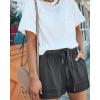 imageBTFBM Summer Shorts for Women 2025 Casual Elastic Waist Drawstring Lightweight Beach Lounge Short Pants PocketsSolid Dark Grey