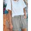 imageBTFBM Summer Shorts for Women 2025 Casual Elastic Waist Drawstring Lightweight Beach Lounge Short Pants PocketsSolid Grey
