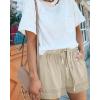 imageBTFBM Summer Shorts for Women 2025 Casual Elastic Waist Drawstring Lightweight Beach Lounge Short Pants PocketsSolid Khaki