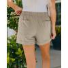 imageBTFBM Summer Shorts for Women 2025 Casual Elastic Waist Drawstring Lightweight Beach Lounge Short Pants PocketsSolid Khaki