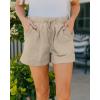 imageBTFBM Summer Shorts for Women 2025 Casual Elastic Waist Drawstring Lightweight Beach Lounge Short Pants PocketsSolid Khaki