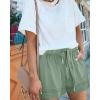 imageBTFBM Summer Shorts for Women 2025 Casual Elastic Waist Drawstring Lightweight Beach Lounge Short Pants PocketsSolid Light Green