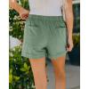 imageBTFBM Summer Shorts for Women 2025 Casual Elastic Waist Drawstring Lightweight Beach Lounge Short Pants PocketsSolid Light Green
