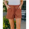 imageBTFBM Summer Shorts for Women 2025 Casual Elastic Waist Drawstring Lightweight Beach Lounge Short Pants PocketsSolid Orange