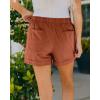 imageBTFBM Summer Shorts for Women 2025 Casual Elastic Waist Drawstring Lightweight Beach Lounge Short Pants PocketsSolid Orange