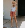 imageBTFBM Summer Shorts for Women 2025 Casual Elastic Waist Drawstring Lightweight Beach Lounge Short Pants PocketsSolid Orange