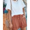 imageBTFBM Summer Shorts for Women 2025 Casual Elastic Waist Drawstring Lightweight Beach Lounge Short Pants PocketsSolid Orange