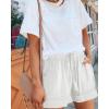 imageBTFBM Summer Shorts for Women 2025 Casual Elastic Waist Drawstring Lightweight Beach Lounge Short Pants PocketsSolid White