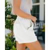 imageBTFBM Summer Shorts for Women 2025 Casual Elastic Waist Drawstring Lightweight Beach Lounge Short Pants PocketsSolid White