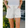 imageBTFBM Summer Shorts for Women 2025 Casual Elastic Waist Drawstring Lightweight Beach Lounge Short Pants PocketsSolid White
