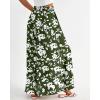 imageBTFBM Women Casual High Waist Wide Leg Pants Summer Floral Solid Long Palazzo Pants Lounge Beach Trousers with PocketPrint Army Green White