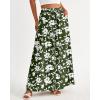 imageBTFBM Women Casual High Waist Wide Leg Pants Summer Floral Solid Long Palazzo Pants Lounge Beach Trousers with PocketPrint Army Green White