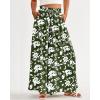 imageBTFBM Women Casual High Waist Wide Leg Pants Summer Floral Solid Long Palazzo Pants Lounge Beach Trousers with PocketPrint Army Green White