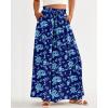 imageBTFBM Women Casual High Waist Wide Leg Pants Summer Floral Solid Long Palazzo Pants Lounge Beach Trousers with PocketPrint Dark Blue