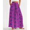 imageBTFBM Women Casual High Waist Wide Leg Pants Summer Floral Solid Long Palazzo Pants Lounge Beach Trousers with PocketPrint Purple