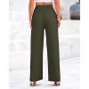imageBTFBM Womens Casual Wide Leg Pants Summer Fall Clothes Pleated Elastic Waist Loose Palazzo Knit Trousers with PocketsArmy Green