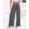 imageBTFBM Womens Casual Wide Leg Pants Summer Fall Clothes Pleated Elastic Waist Loose Palazzo Knit Trousers with PocketsGrey