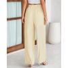 imageBTFBM Womens Striped Wide Leg Pants Dressy High Waist Trousers Business Casual Loose Flowy Tie Knot Palazzo PantsApricot