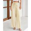 imageBTFBM Womens Striped Wide Leg Pants Dressy High Waist Trousers Business Casual Loose Flowy Tie Knot Palazzo PantsApricot