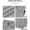 imageBTFBM Womens Striped Wide Leg Pants Dressy High Waist Trousers Business Casual Loose Flowy Tie Knot Palazzo PantsBlack