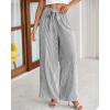 imageBTFBM Womens Striped Wide Leg Pants Dressy High Waist Trousers Business Casual Loose Flowy Tie Knot Palazzo PantsBlack