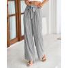 imageBTFBM Womens Striped Wide Leg Pants Dressy High Waist Trousers Business Casual Loose Flowy Tie Knot Palazzo PantsBlack