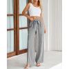 imageBTFBM Womens Striped Wide Leg Pants Dressy High Waist Trousers Business Casual Loose Flowy Tie Knot Palazzo PantsBlack